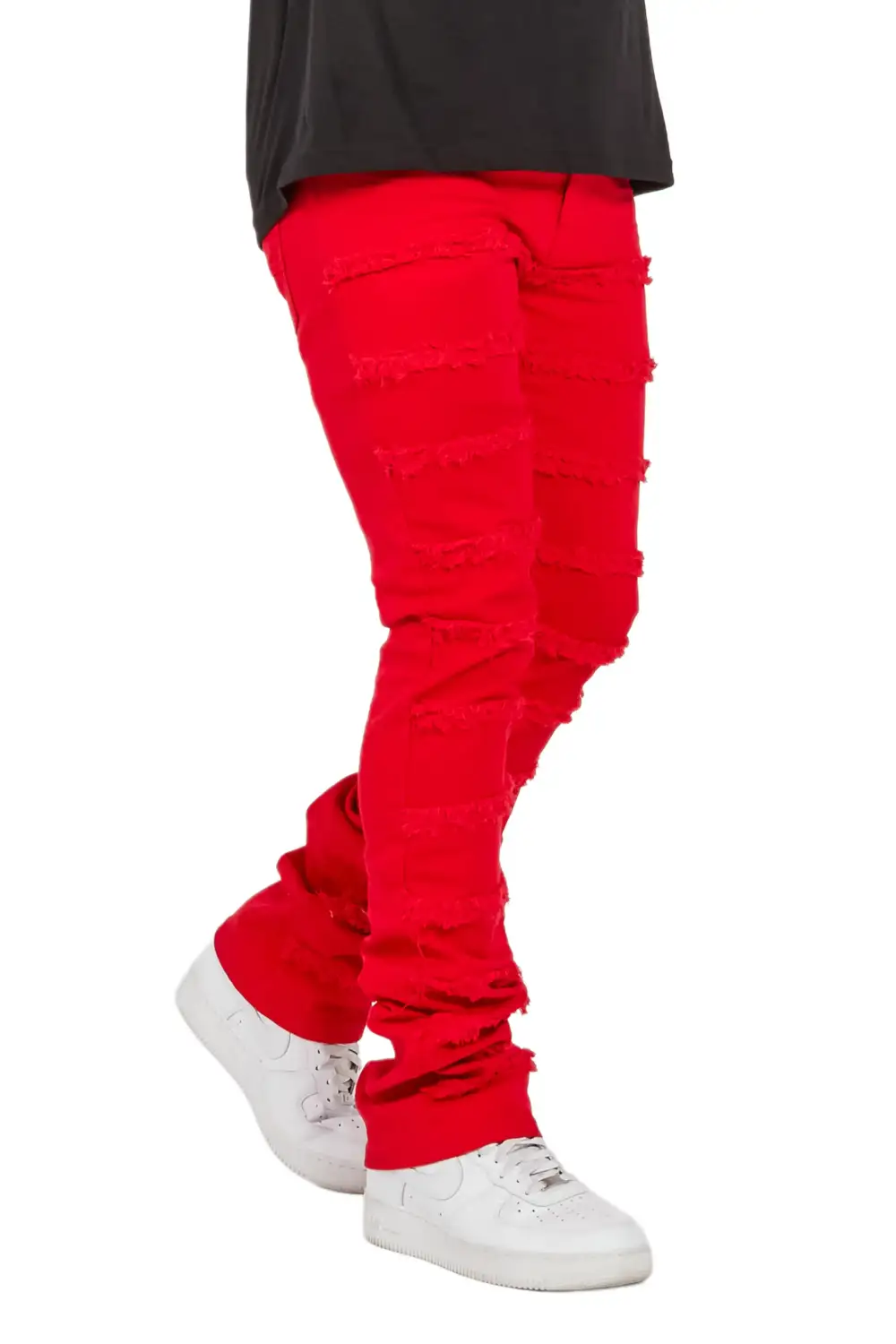Niklaus Red Stacked FLare Jean