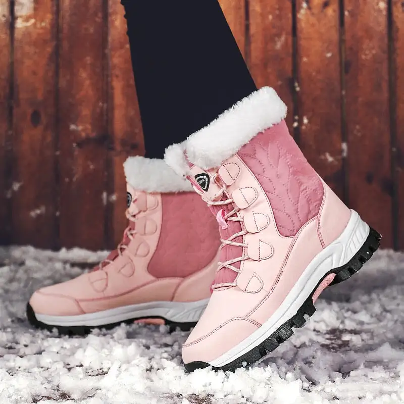 Cilool Women's Ankle Boots Warm Snow Boots Winter Shoes