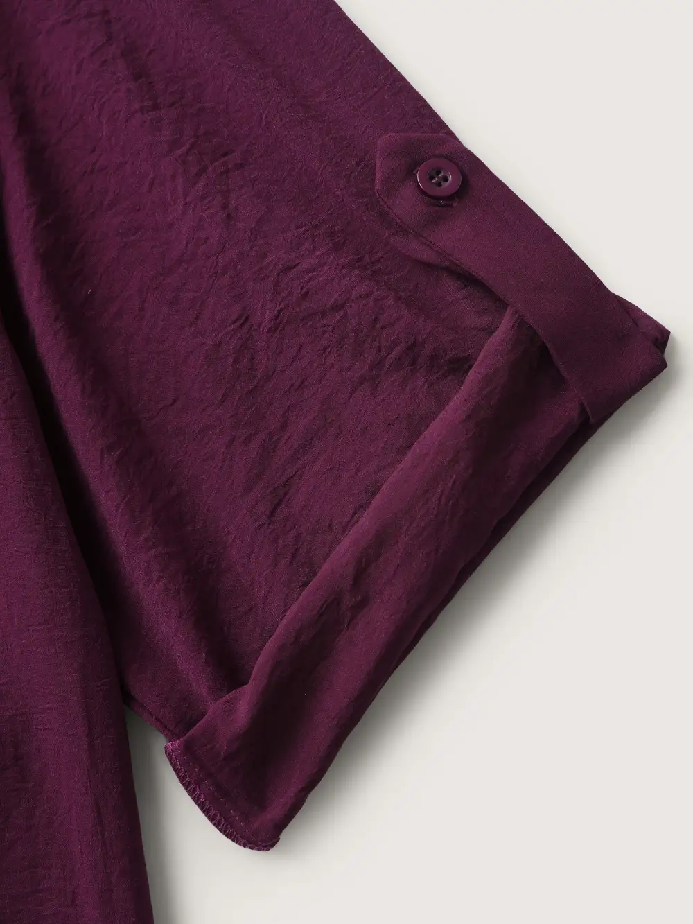 Adjustable Sleeve Neck Tie-Up Solid Blouse