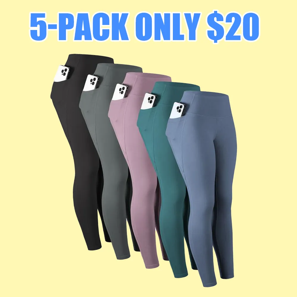 Women's Athletic Yoga Leggings – High Waist, Pockets, Multi-Pack Options