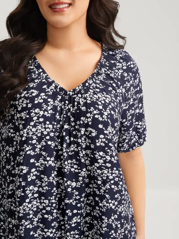 Supersoft Ditsy Floral Print Blouse