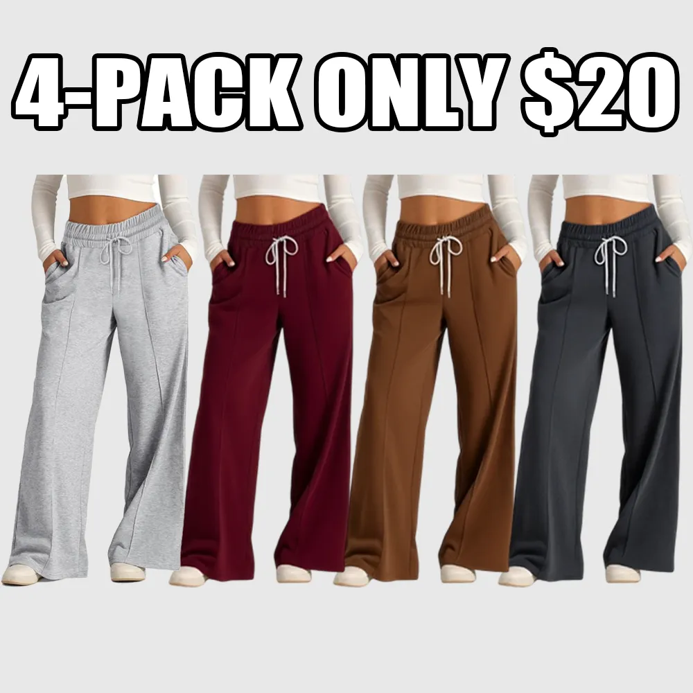 Women's Wide Leg Solid Lounge Sweatpants with Pockets