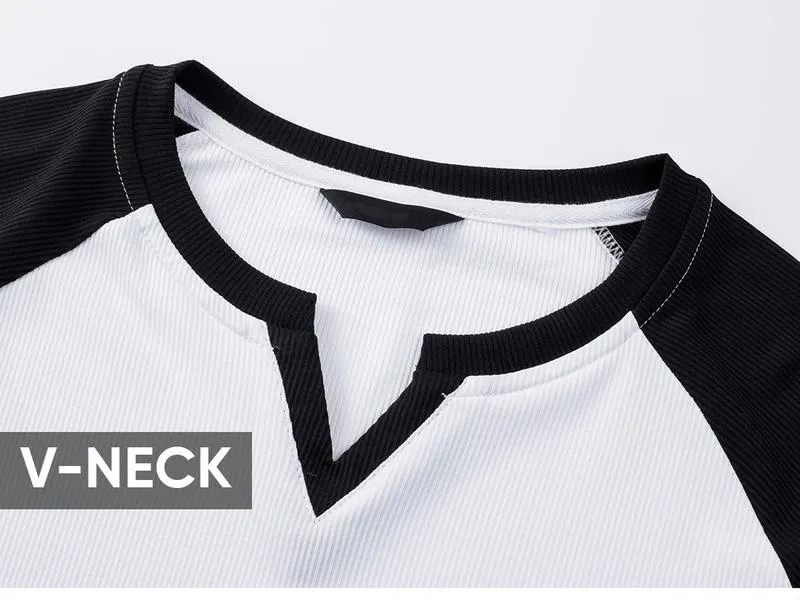 Mens Long Sleeve Muscle T Shirts Casual V-Neck Longline Ribbed Tee Shirts