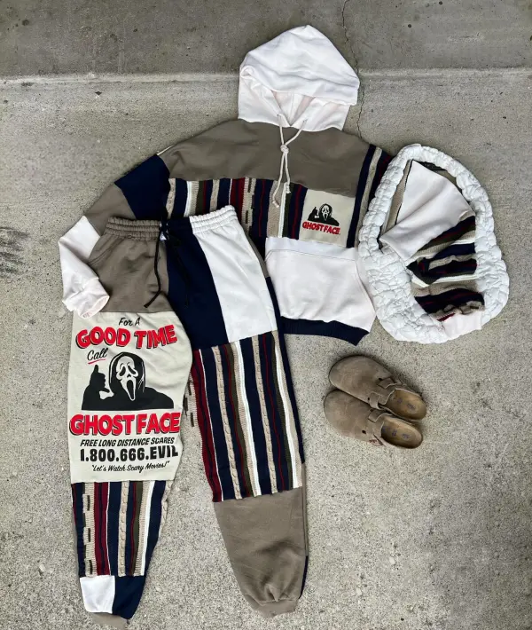 2 piece set tops and bottoms how perfect and cozy piece for your Halloween day