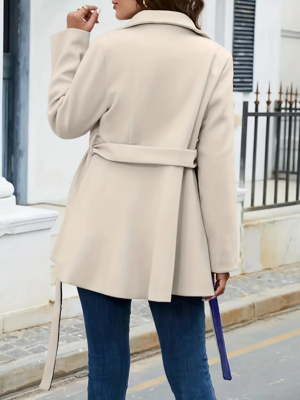 Premium Womens Double Breasted Solid Coat - Timeless Long Sleeve, Ultra-Versatile & Chic - Perfect for Multiple Occasions
