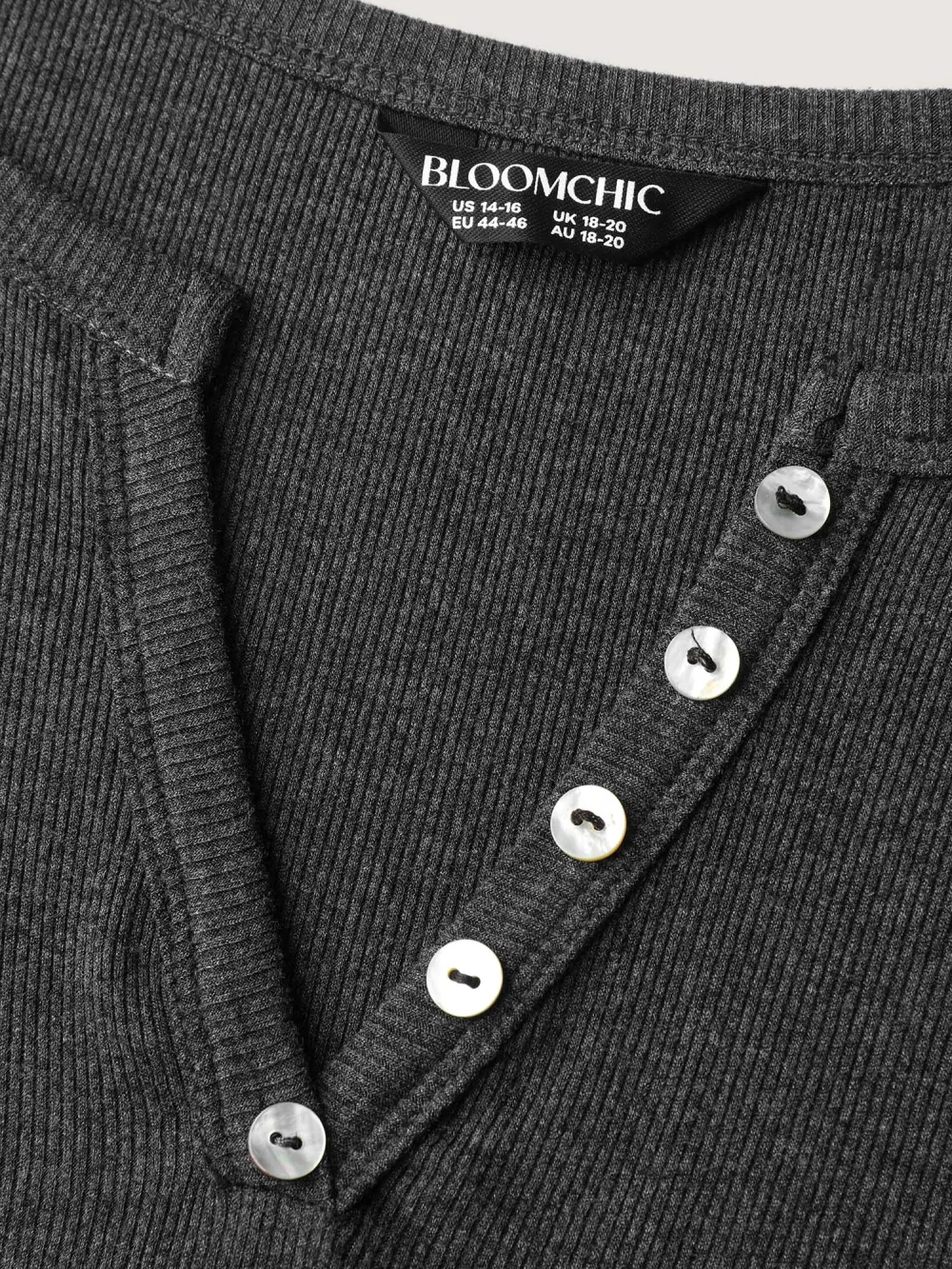 Supersoft Ribbed Split Neckline Fitted T-Shirt