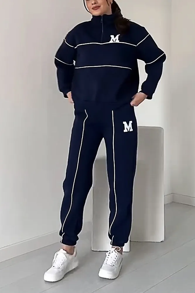 Women's Fashion Sports Leisure Letter Sweater & Pants Two-piece Set