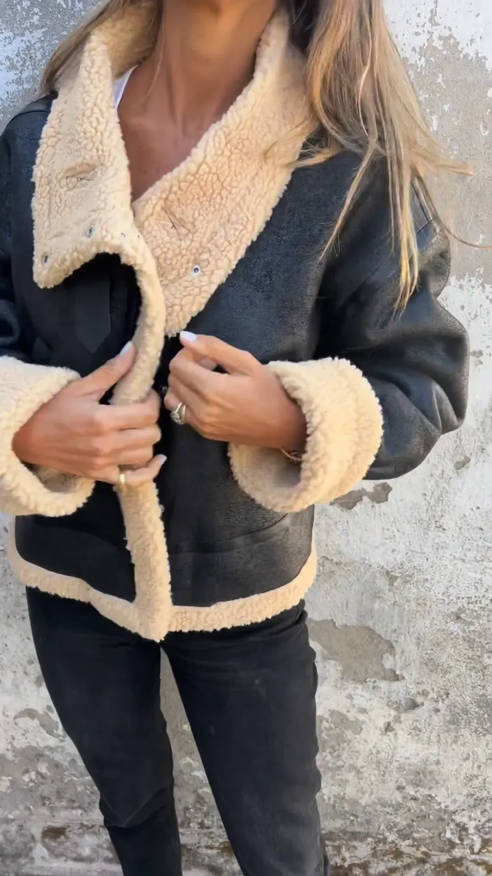 Rustic Aviator Shearling Jacket