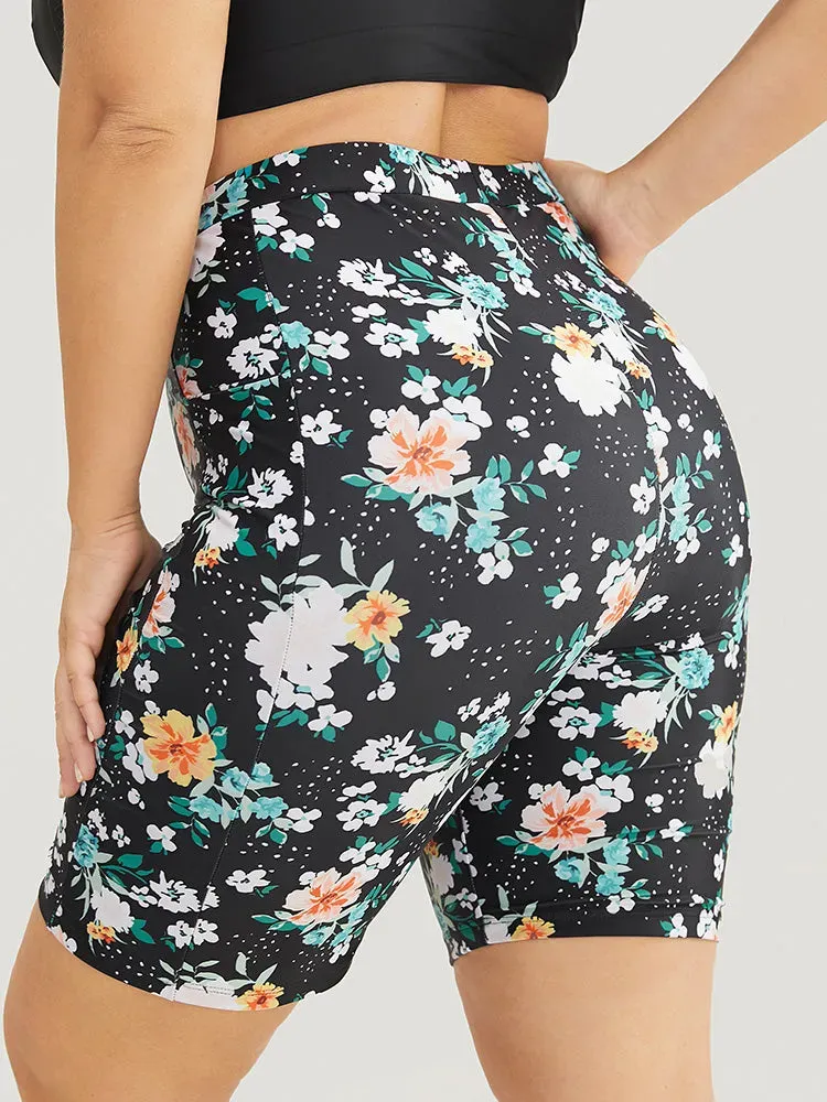 High Waist Pocket Side Swim Shorts