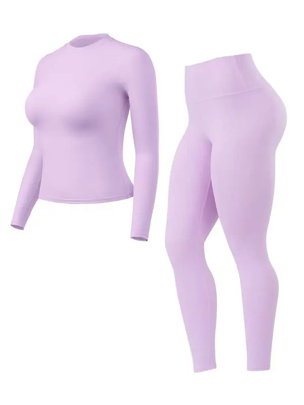 Women’s Workout Set – Long Sleeve Top & Leggings