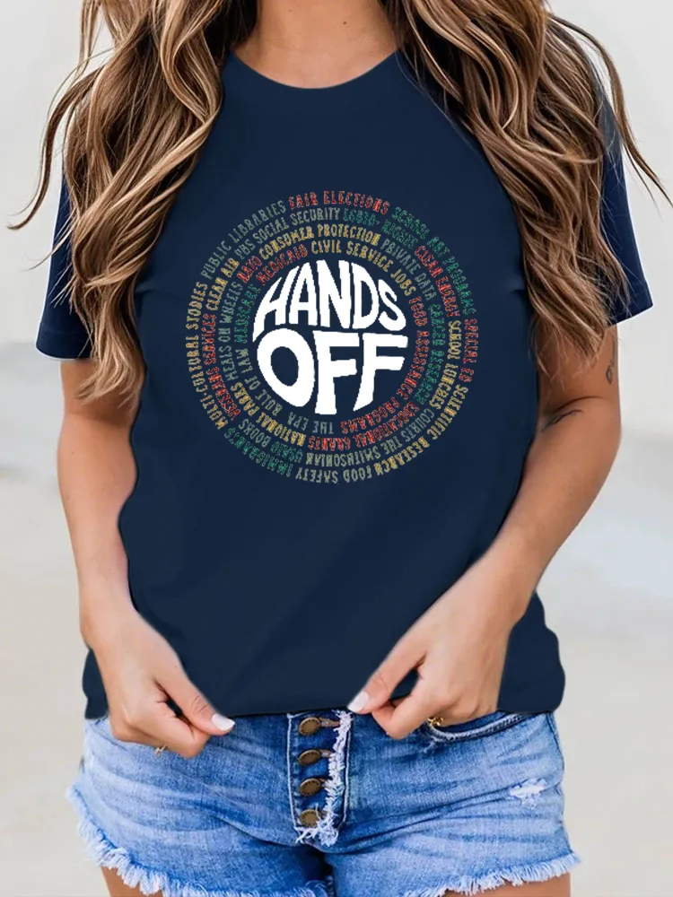 Women'S Fdt “Hands Off ” Print Casual T-Shirt