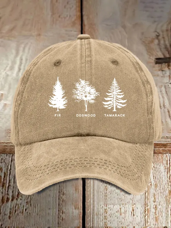 Unisex Casual FDT Tree Washed Cotton Hat
