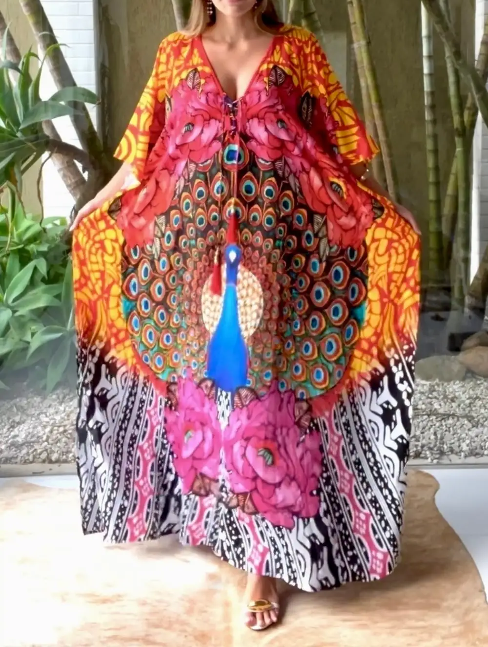 Coco Bella Silk Mix Front Tie Kaftan 12-20-More designs available
