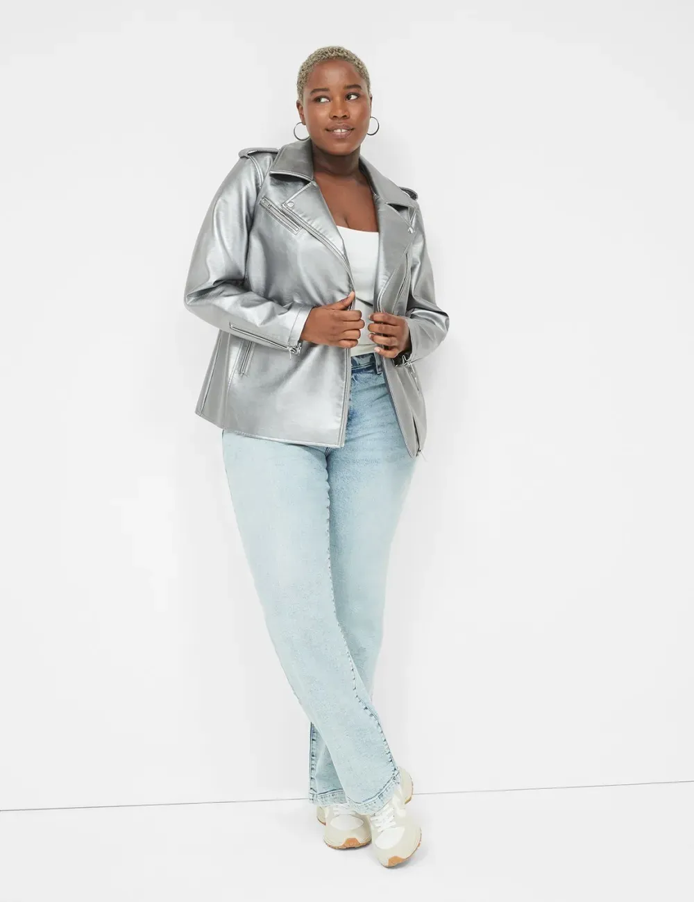 Faux-Leather Moto Jacket