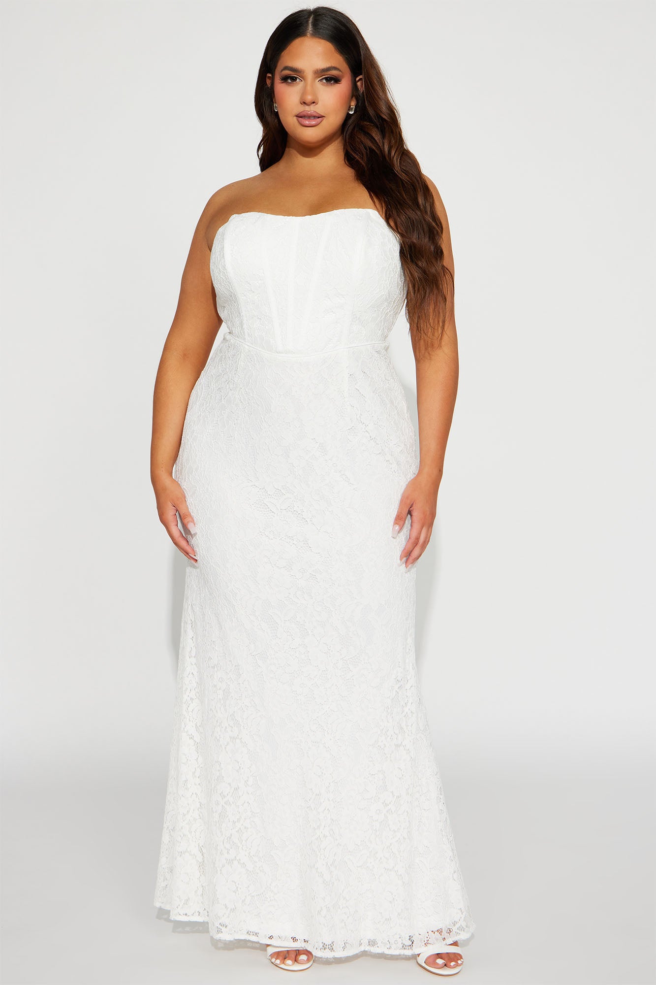 Sarah Lace Maxi Gown - White