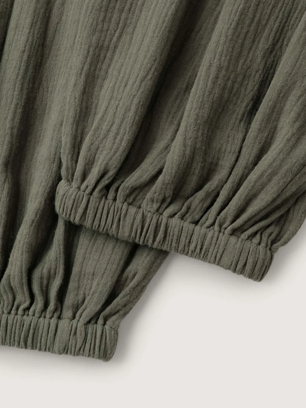 Pure Cotton Shirred Textured Jumpsuit