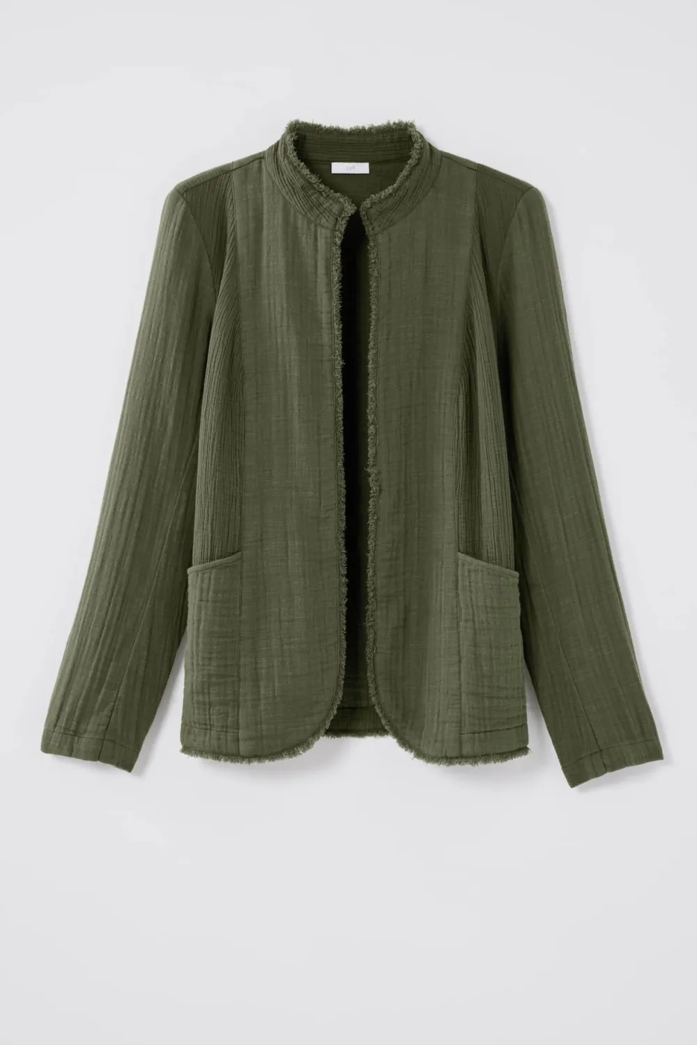 Cotton-Gauze Fringe Jacket