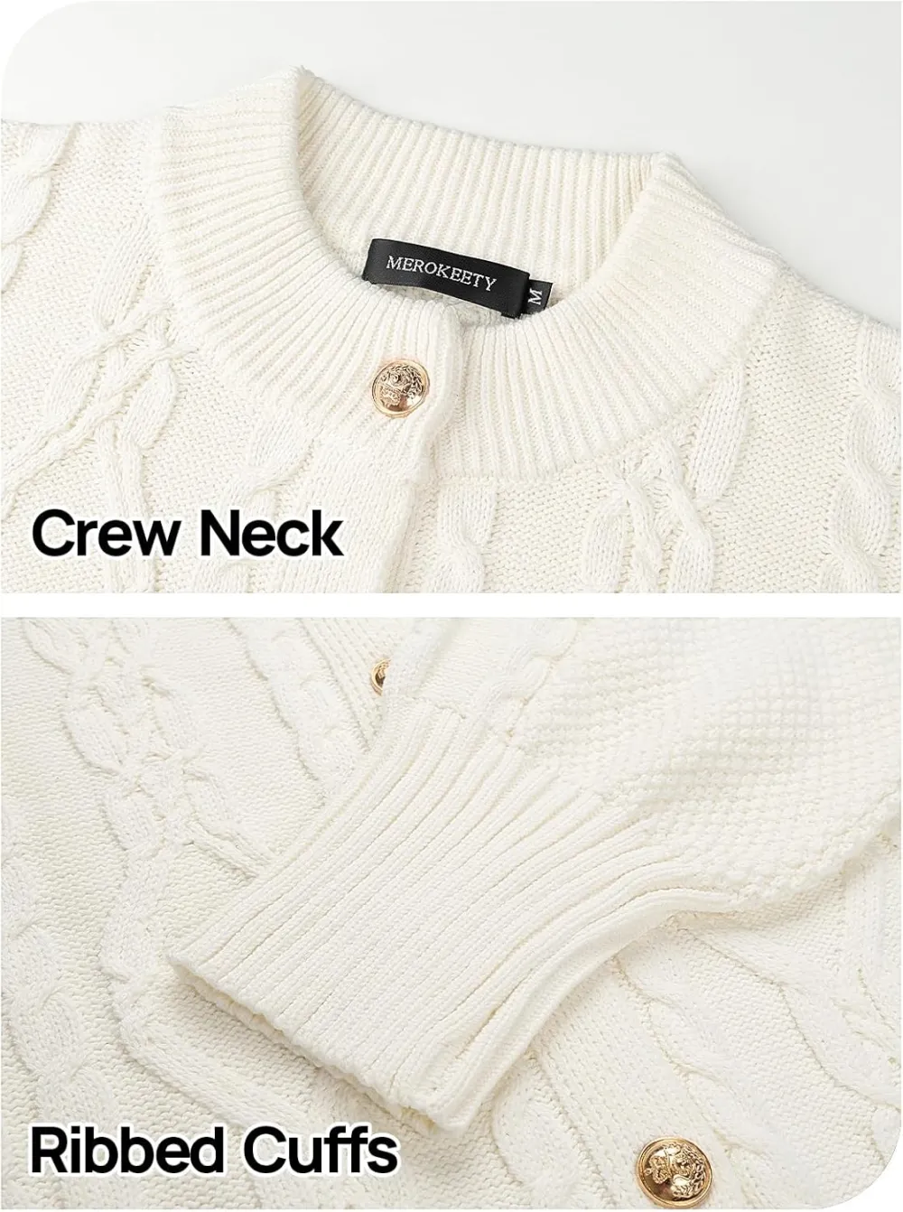 Women's 2024 Fall Long Sleeve Sweater Cardigan Cable Knit Open Front Button Outwear Coats