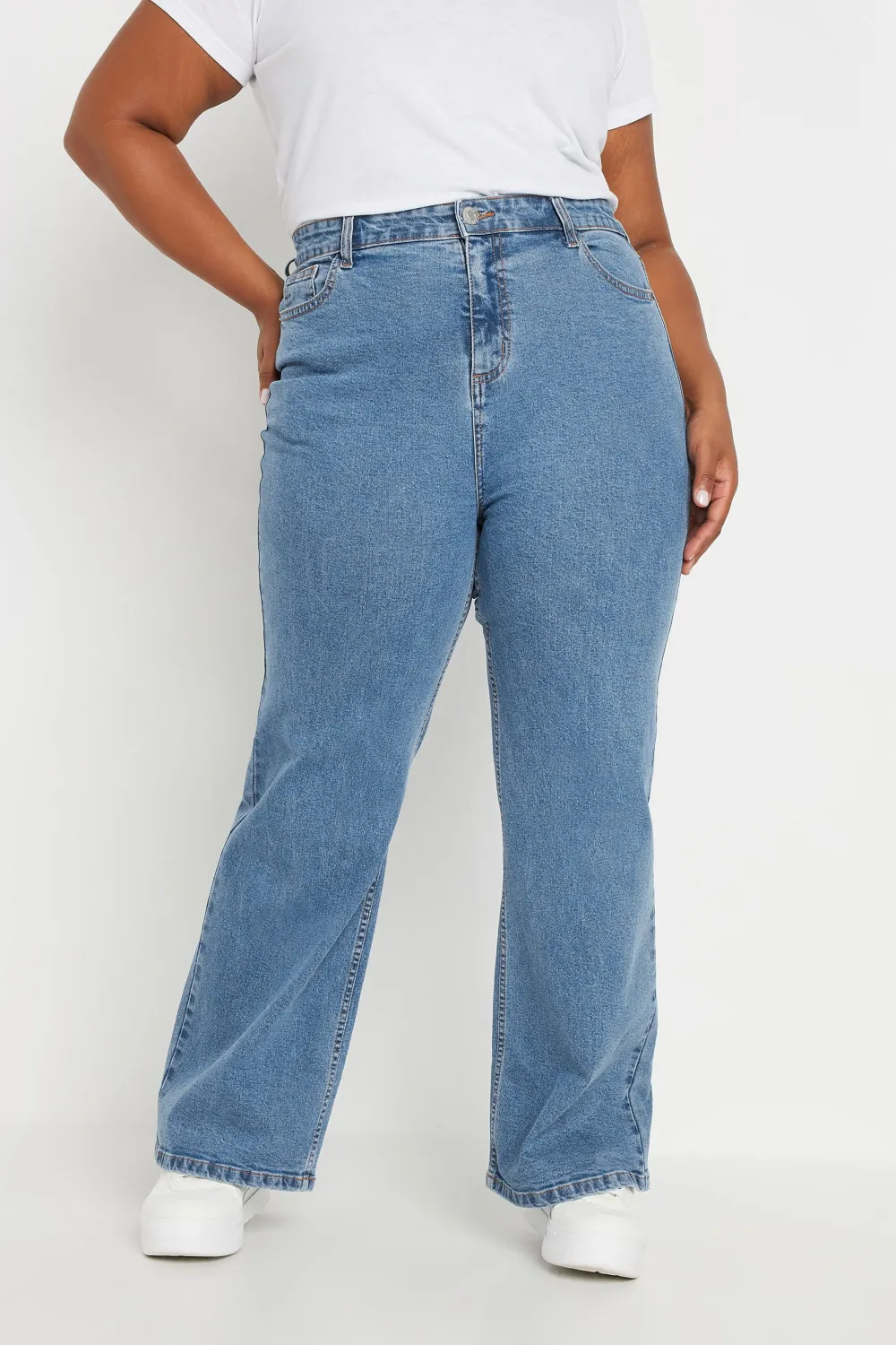 YOURS Curve Indigo Blue Wide Leg Denim Jeans