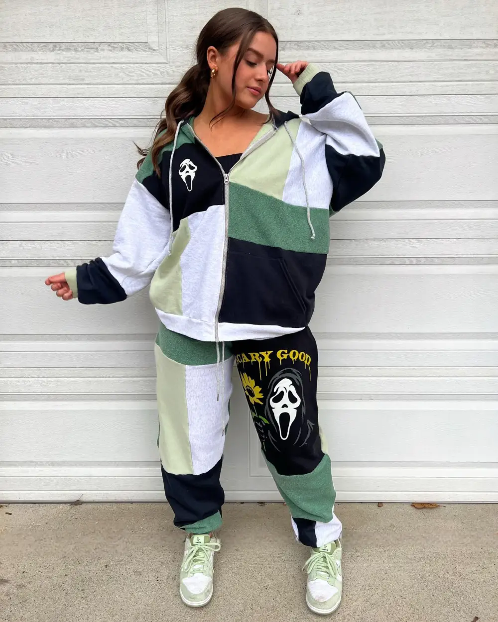 Green  2 piece set tops and bottoms how perfect and cozy piece for your Halloween day