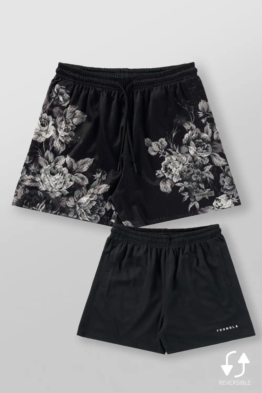 1111 -  Skulls & Roses Reversible Shorts