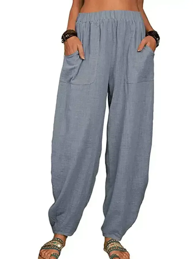 Women's Casual Pocket Loose Trousers