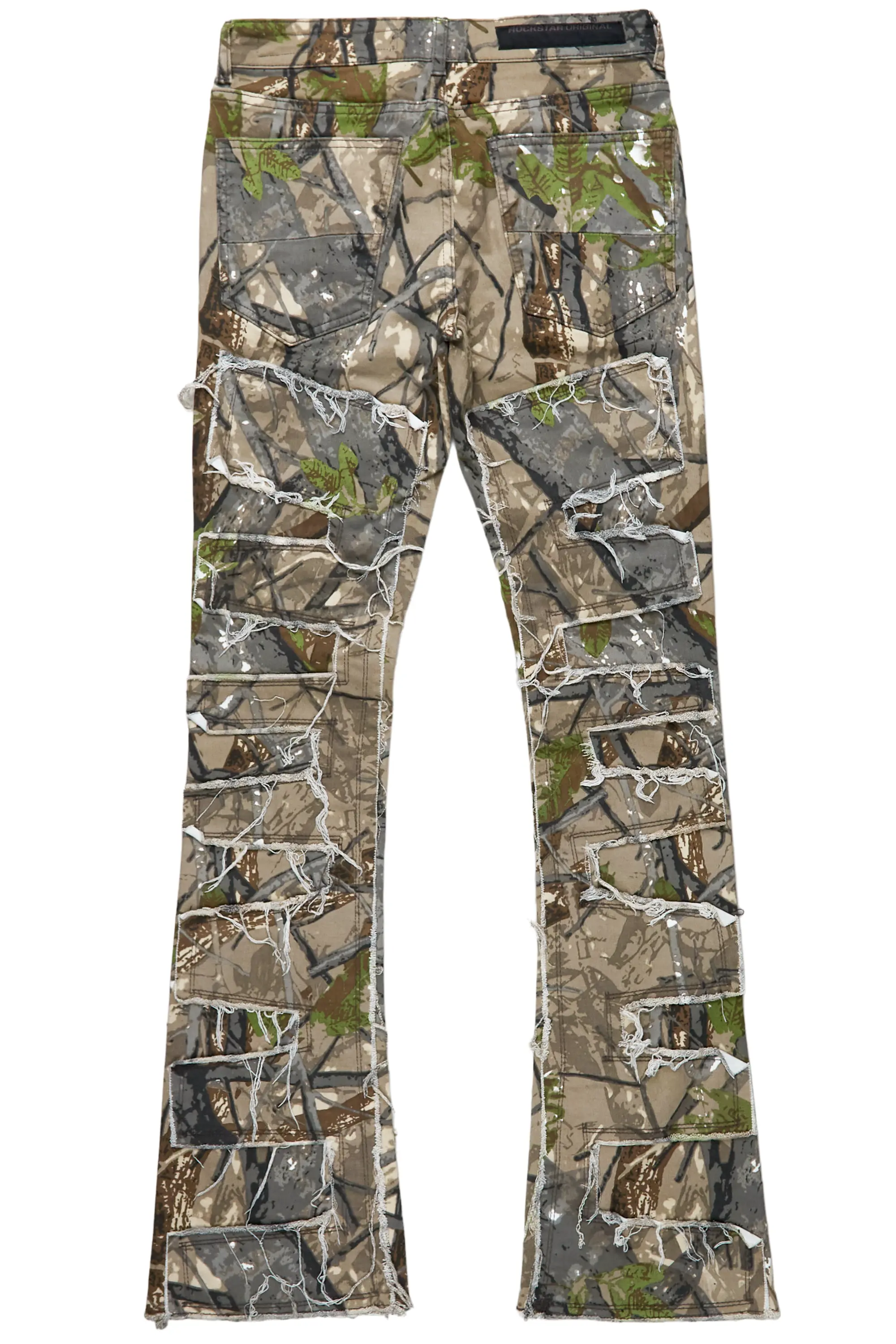 Shake Brown Tree Camo Stacked Flare Jean