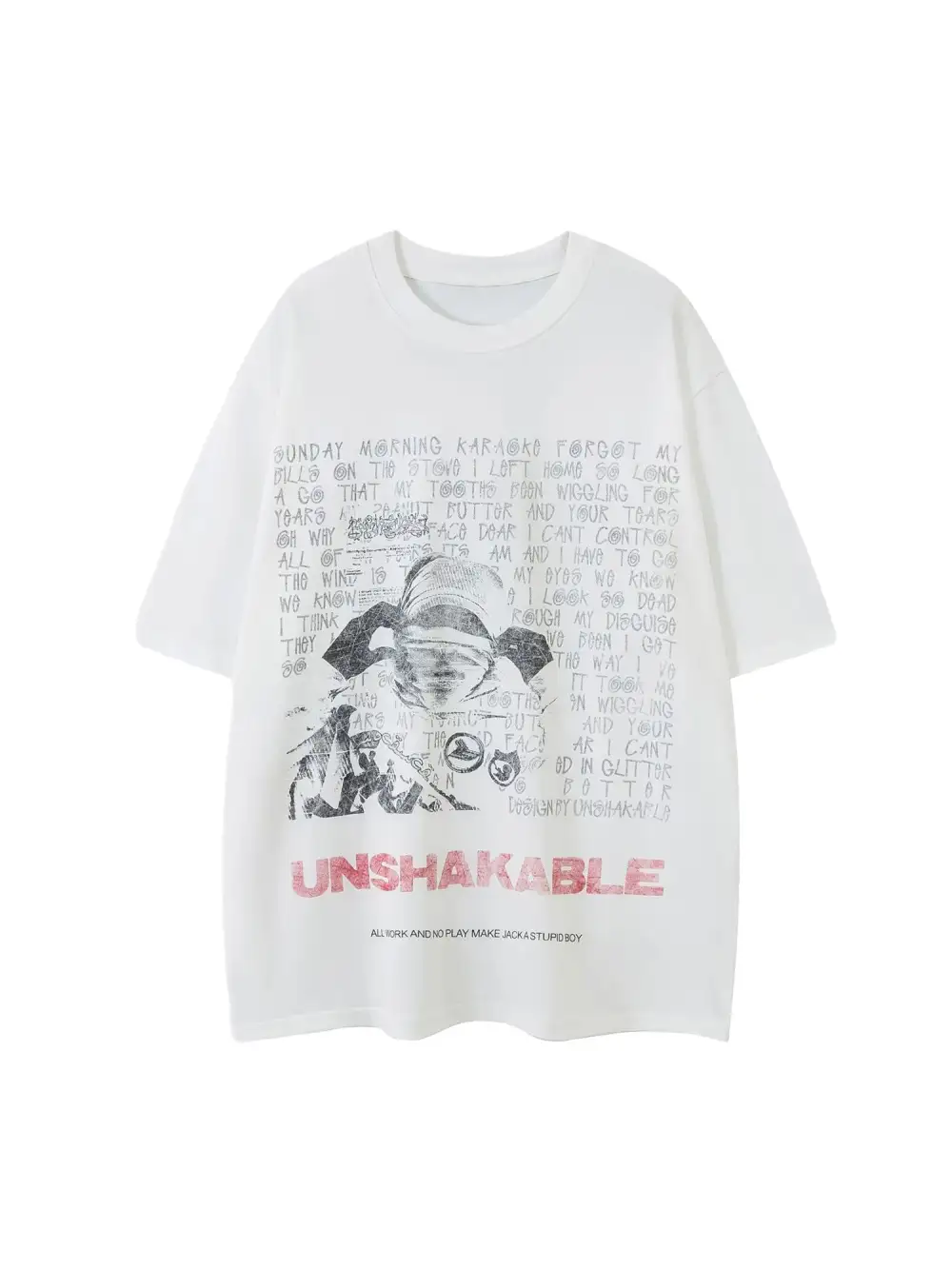 Simple Round Neck Interesting Pattern T-shirt