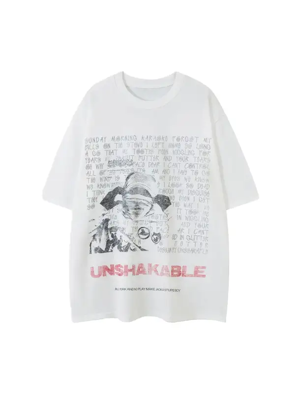 Simple Round Neck Interesting Pattern T-shirt