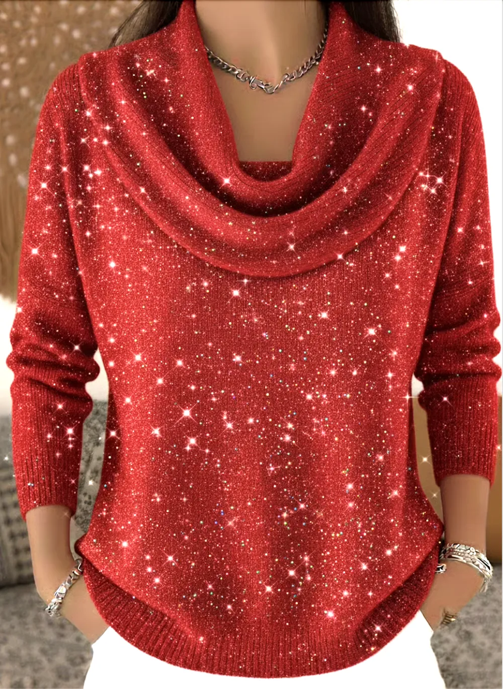 Regular Fit Christmas Cotton Casual Sweater