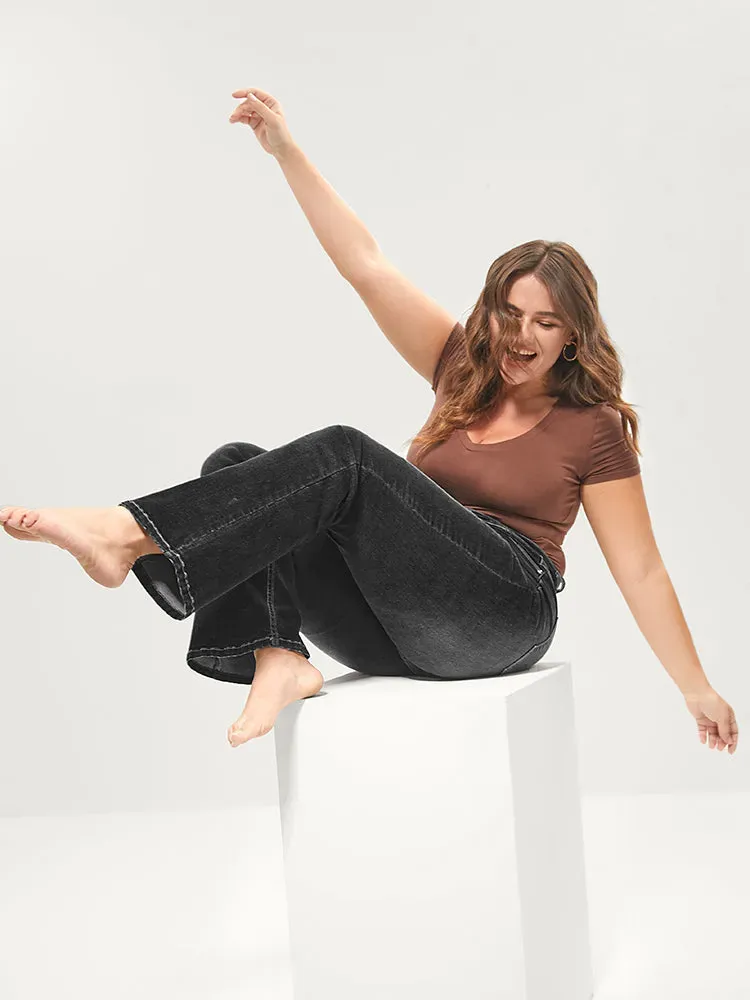 Bootcut Very Stretchy Mid Rise Medium Wash Sculpt Waist Jeans