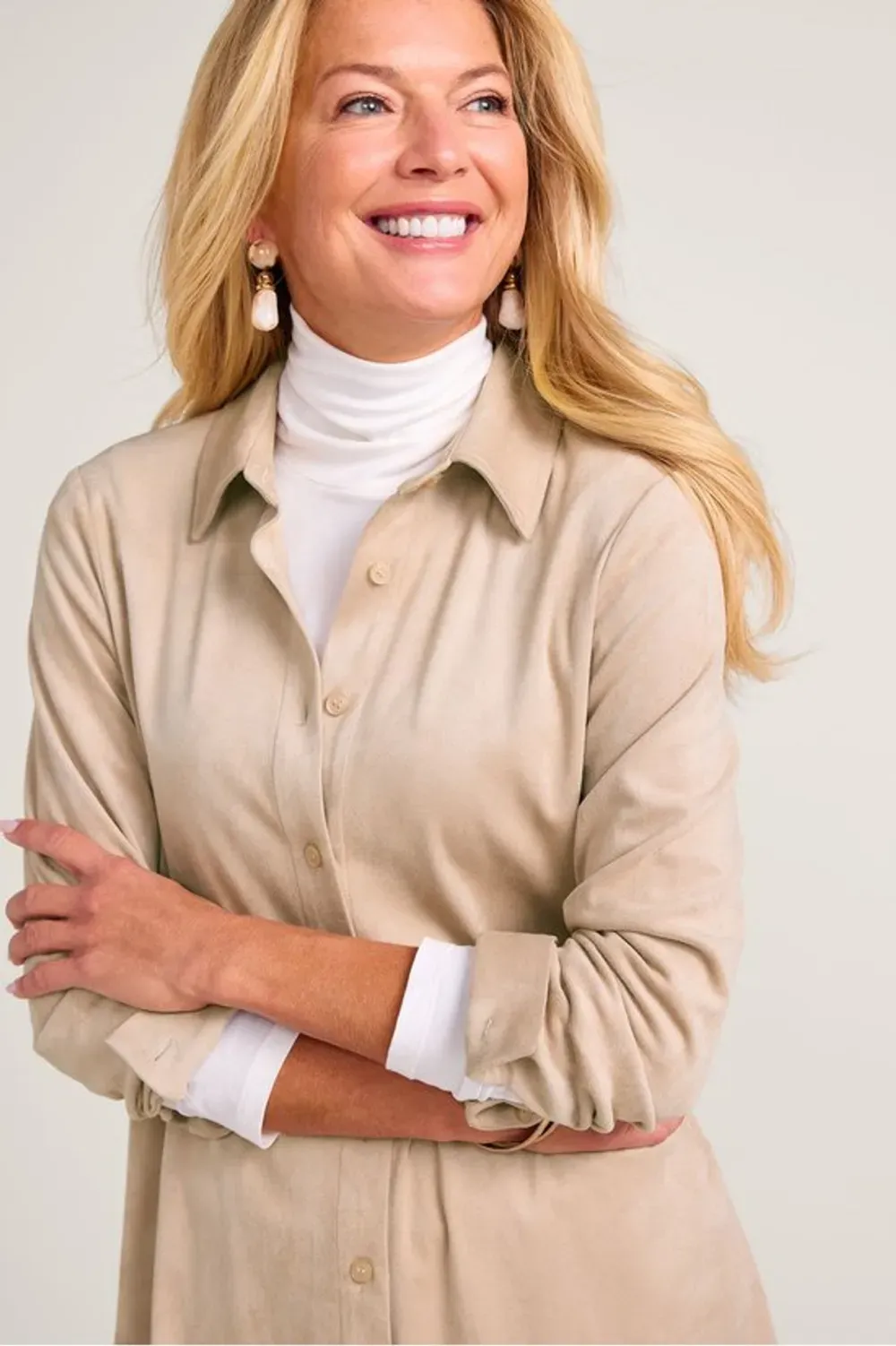 Day To Dusk Faux Suede Big Shirt