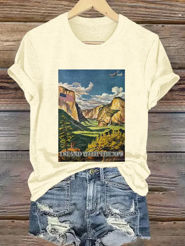 Retro I Stand With The NPS Print T-Shirt