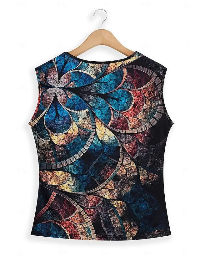 Women's Tank Top Graphic Butterfly Print Casual Basic Sleeveless V Neck Red