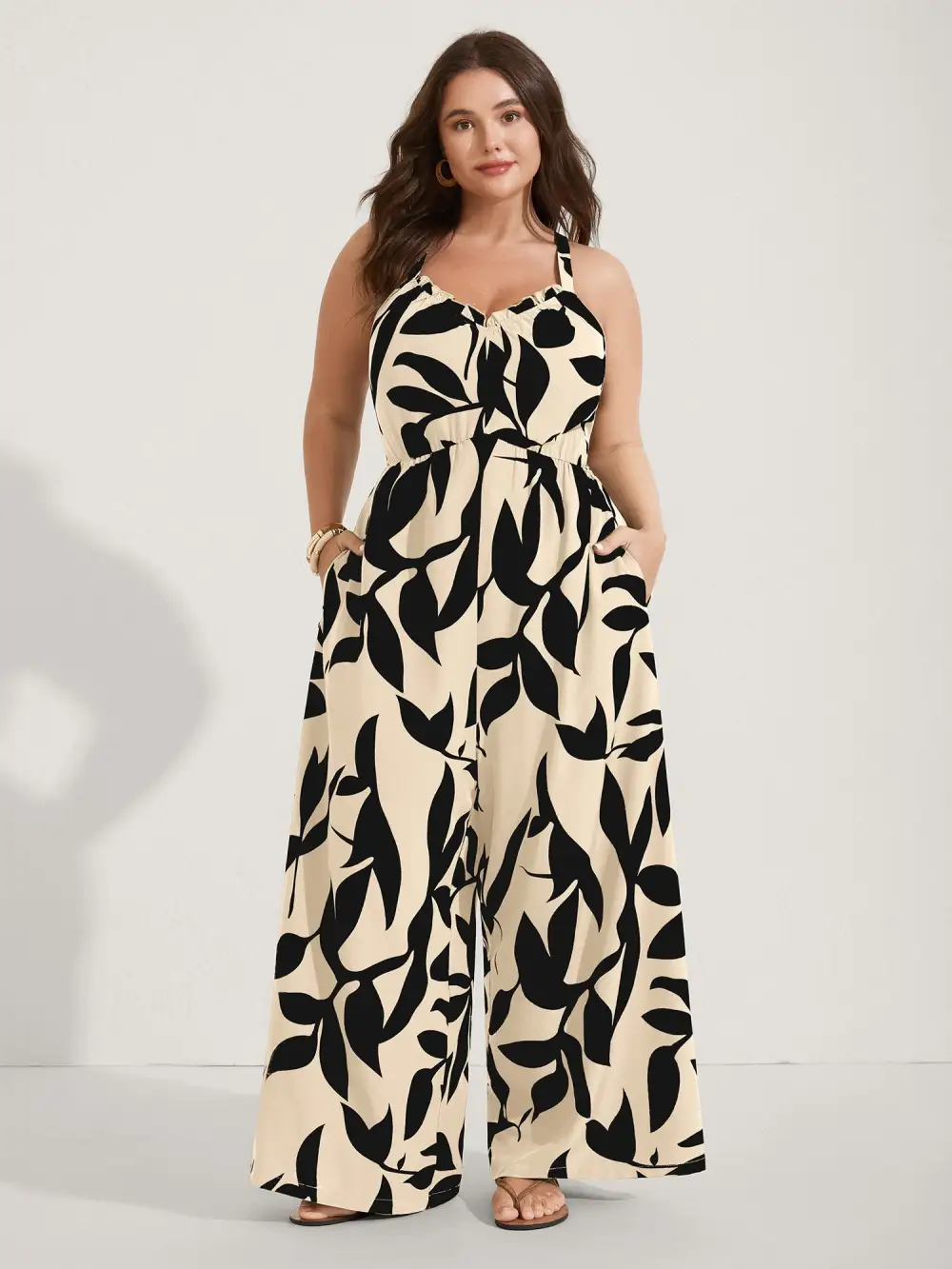 Silhouette Floral Print Sweetheart Jumpsuit