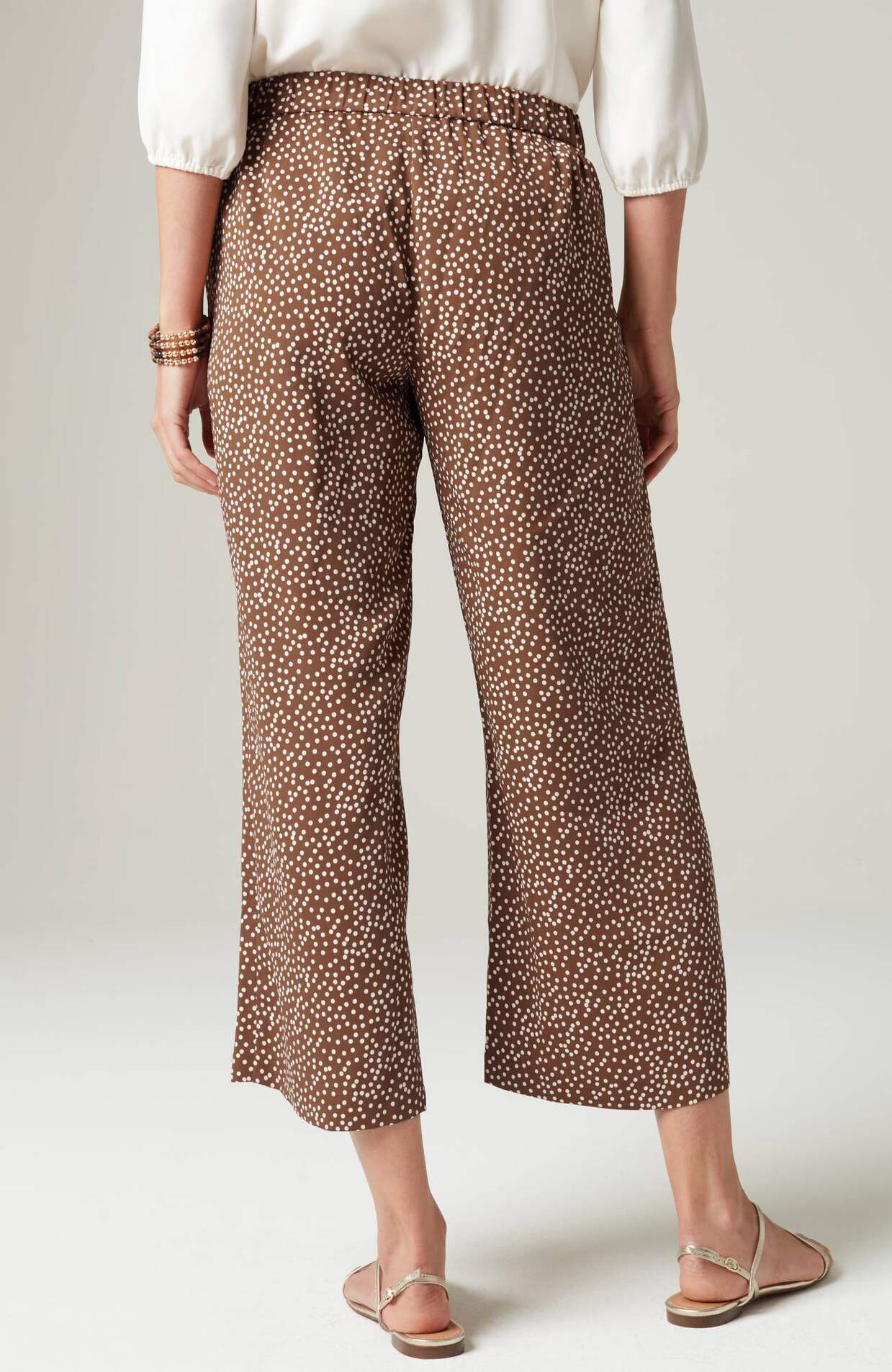 wearever easy-care woven wide-leg crops