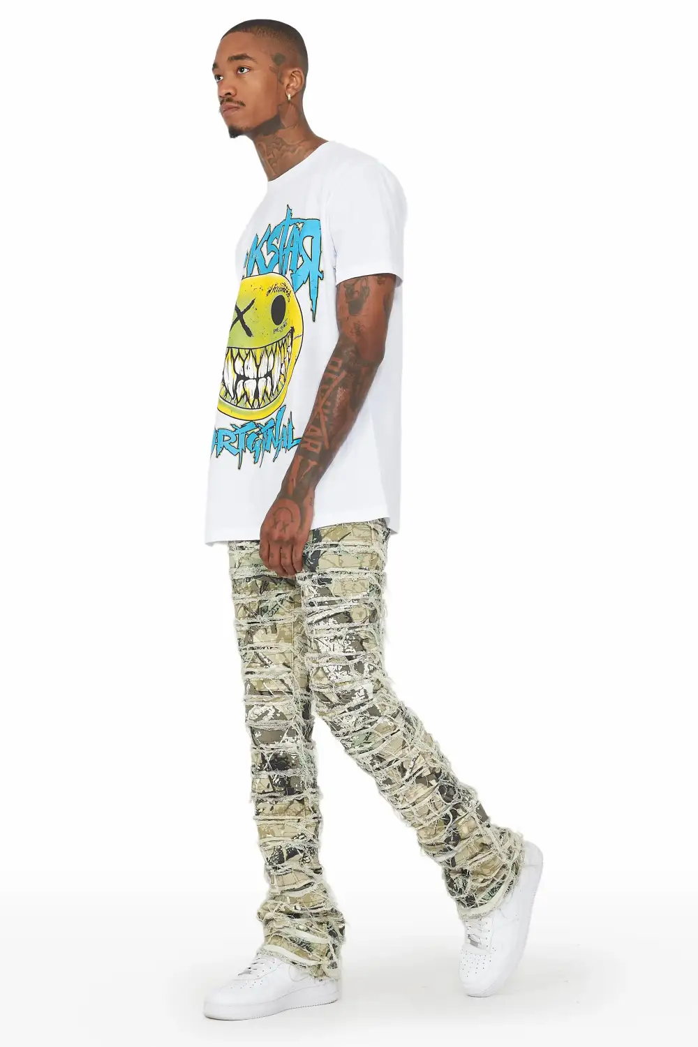 Cassius Tree Camo Stacked Flare Jean