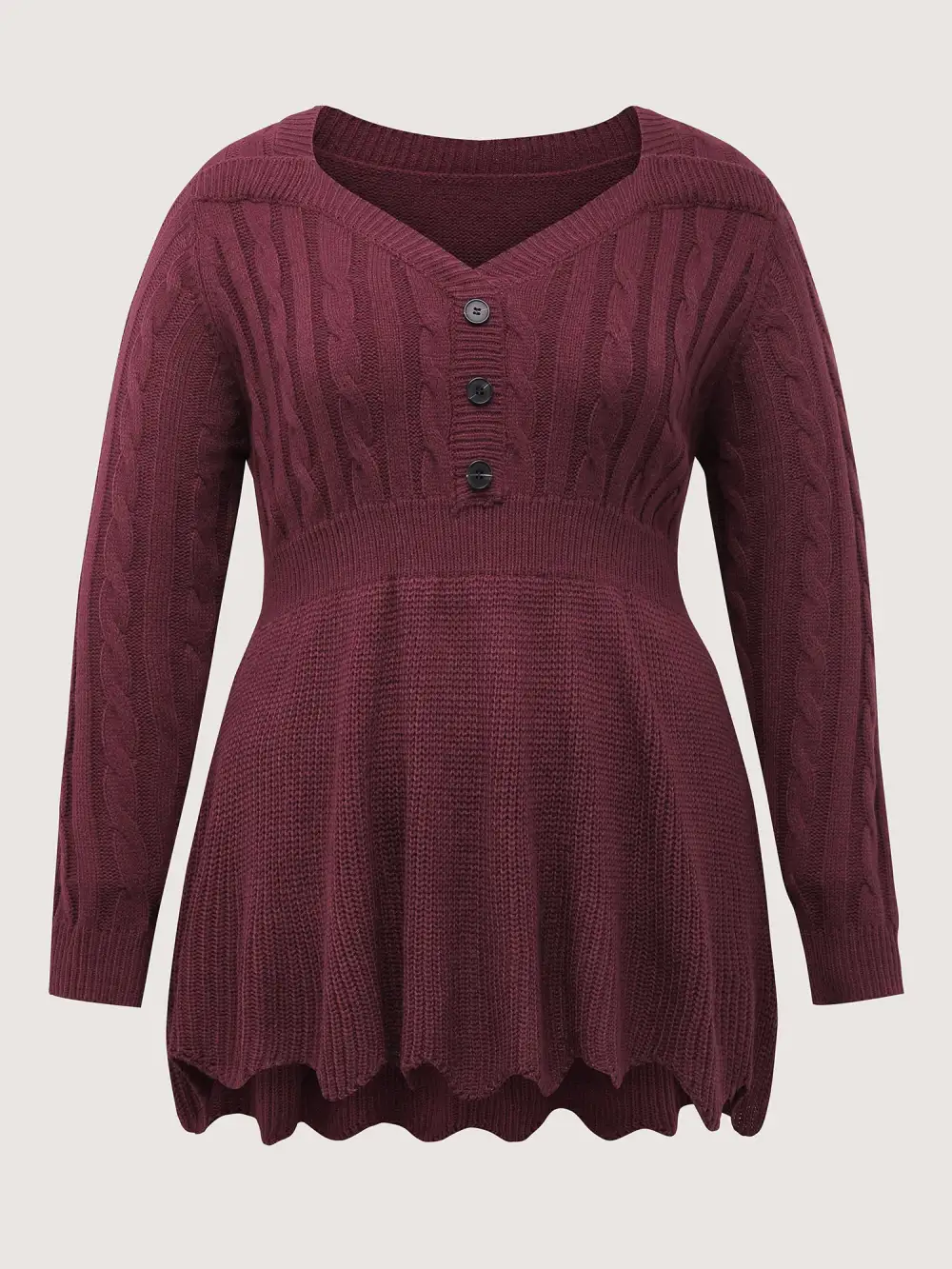 Cinched-Waist Sweetheart Textured A-Line Pullover