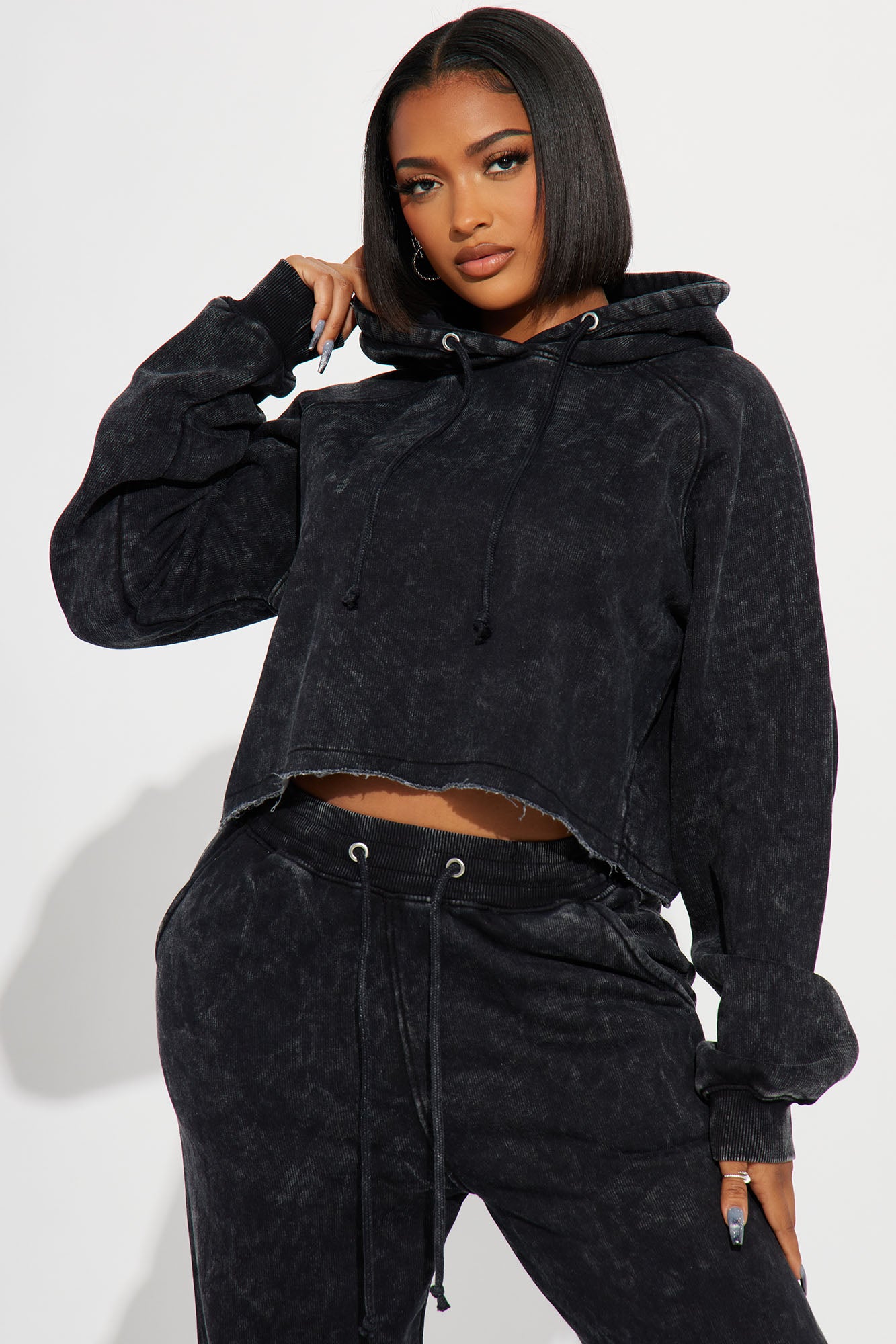 My Time Mineral Wash Jogger Set - Charcoal