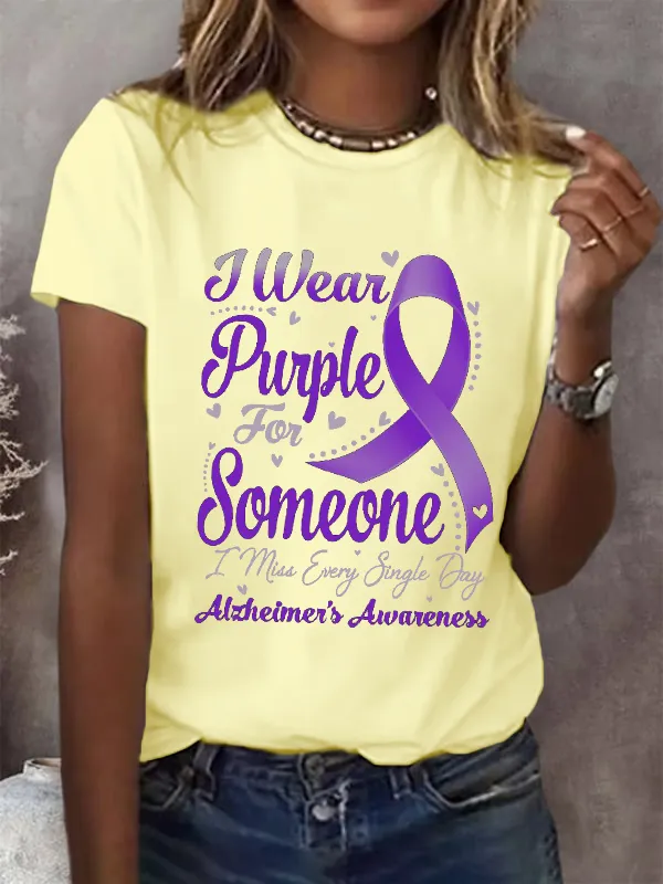 I Wear Purple For Someone ALZHEIMER'S Awareness T-Shirt