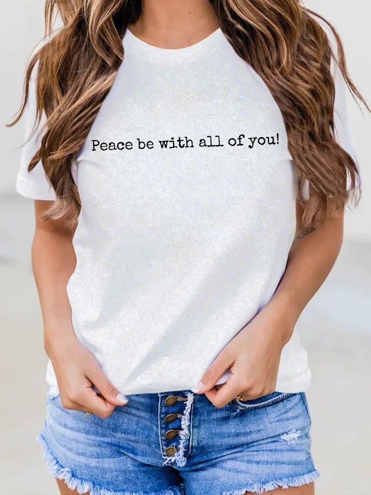 Women'S Habemus Pope Leo Xiv Peace Be With All Of You Round-Neck Short-Sleeved T-Shirt