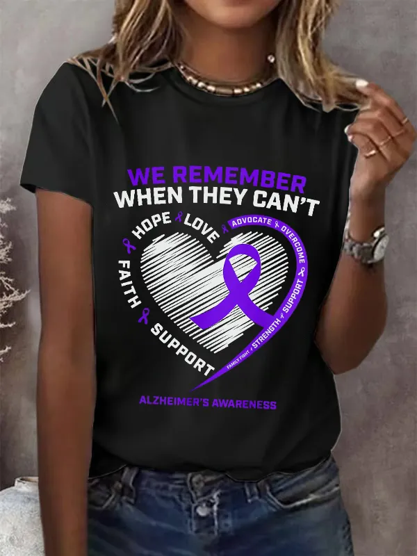 Purple Alzheimers Awareness Products Women Gra T-Shirt