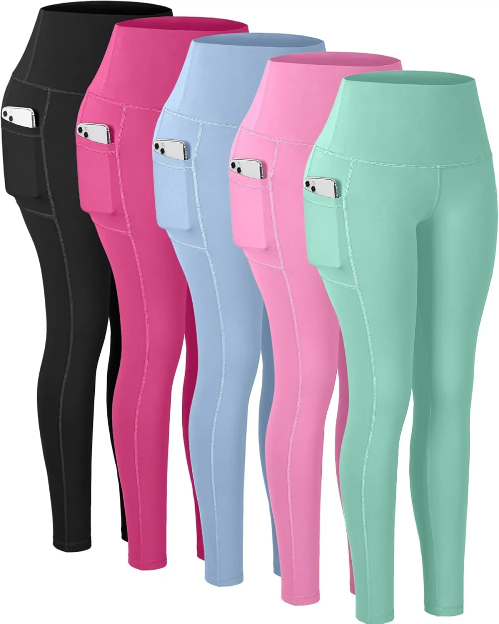 Leggings with Pockets for Women, High Waisted Tummy Control Workout Yoga Pants