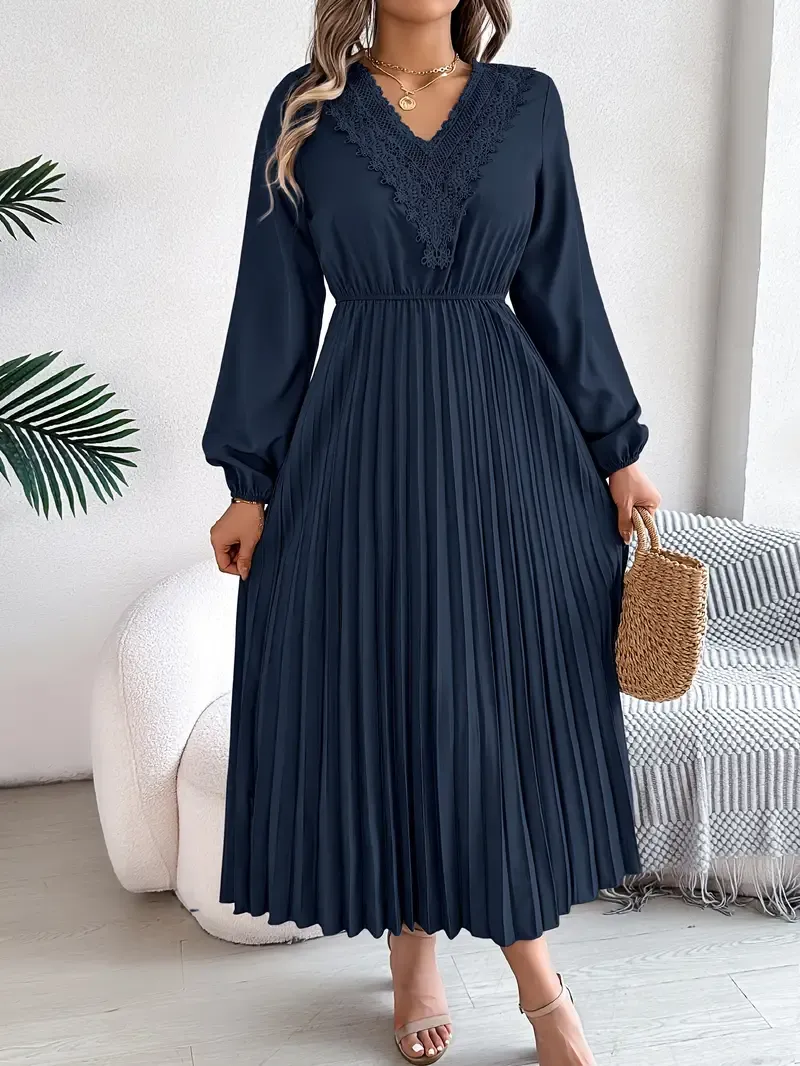Elegant Midi Dress | Polyester & Elastane Blend | Machine Washable, Non-Sheer