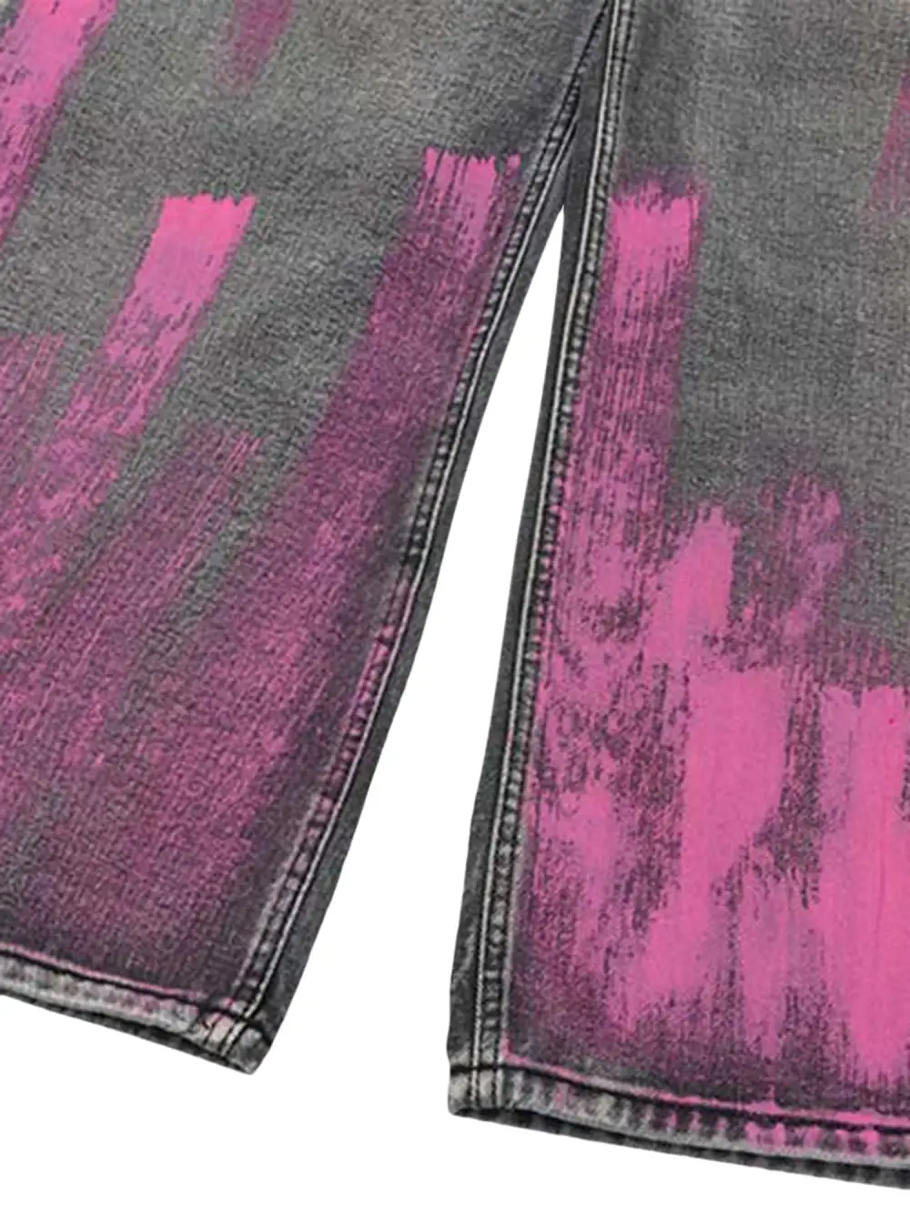 Graffiti Distressed Washed Baggy Jeans - 1886