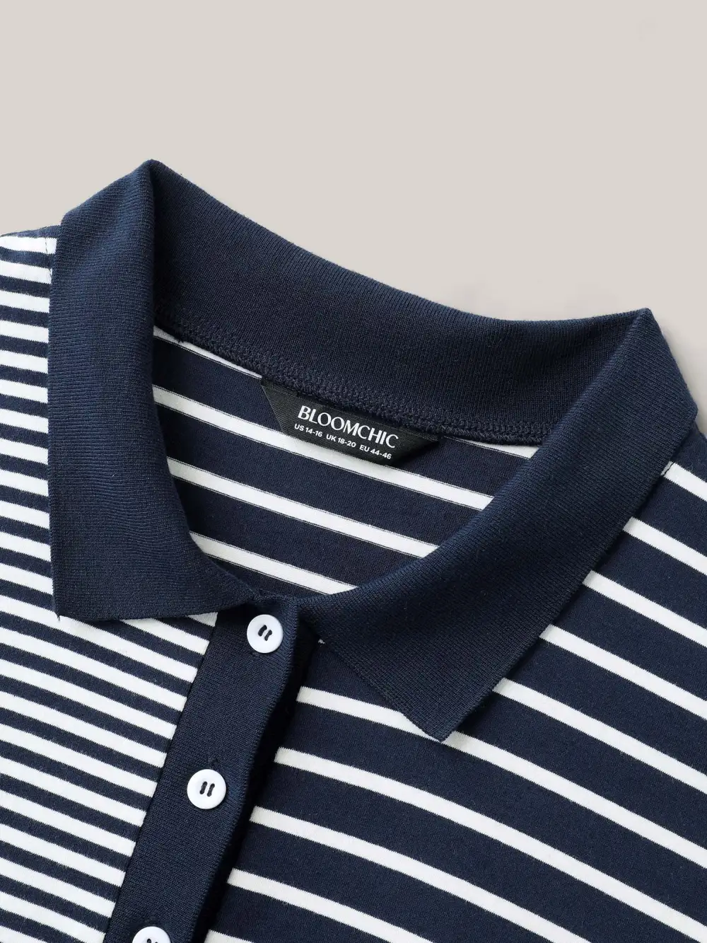 Cotton Knit Stripe Print Midi Dress