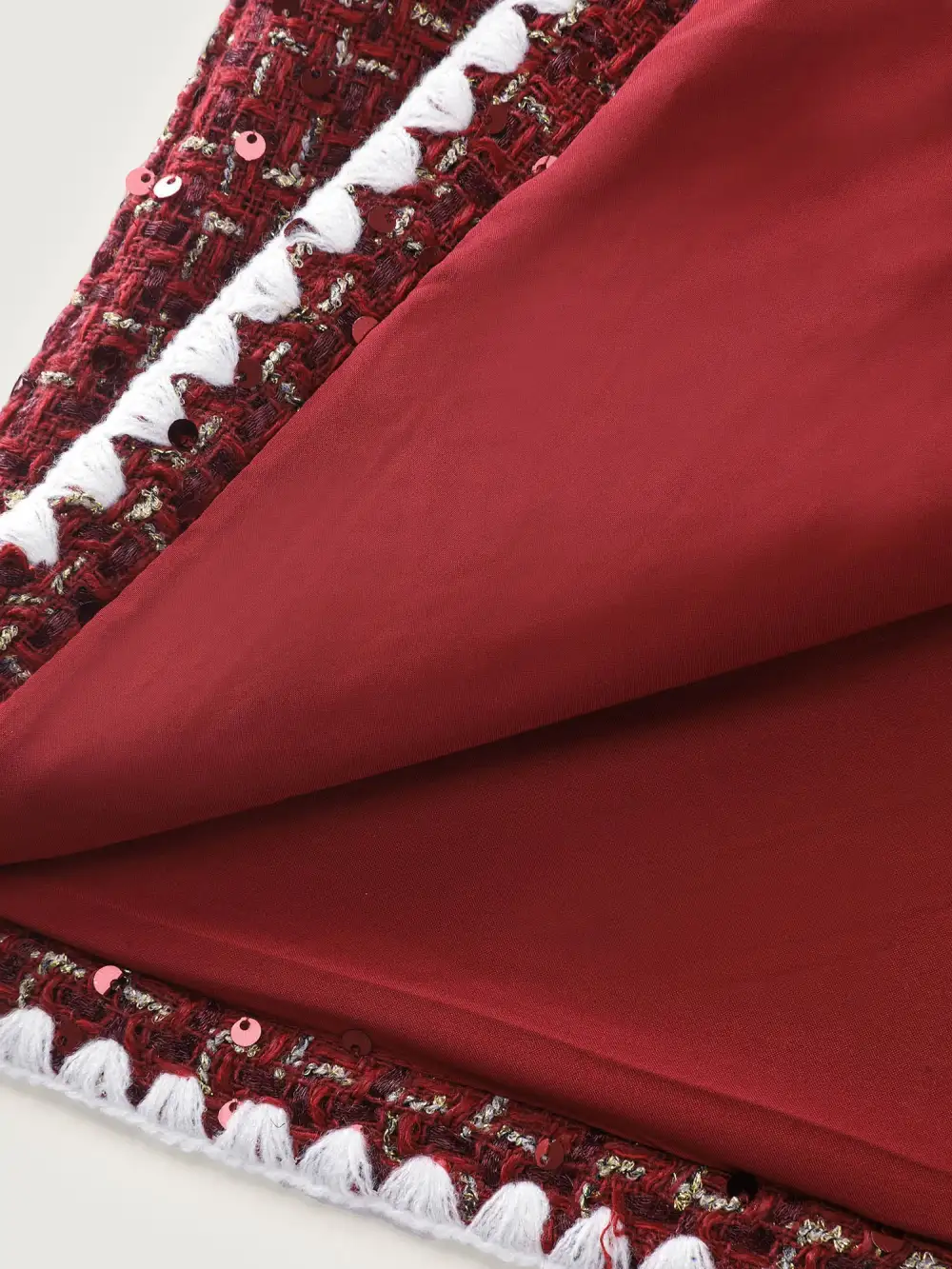 Holiday Tweed Contrast Edge Mini Dress