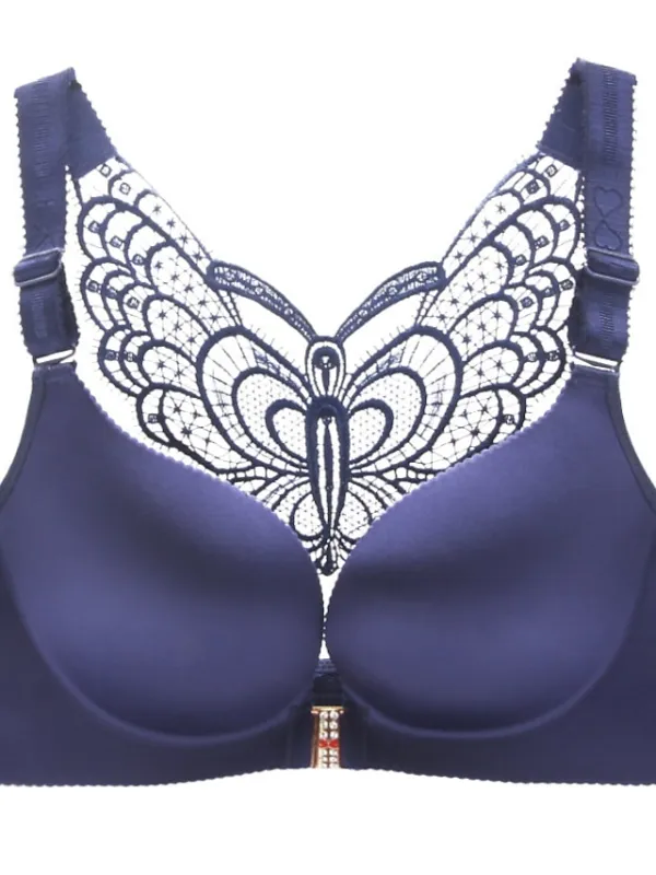Women's Curve Plus Size Solid Color Butterfly Ladies Sexy Winter Fall Spring Push Up Bras 3/4 Cup Bra Black Wine Red Big Size US34A / FR90A / INT75A US34B / FR90B / INT75B US34C / FR90C / INT75C