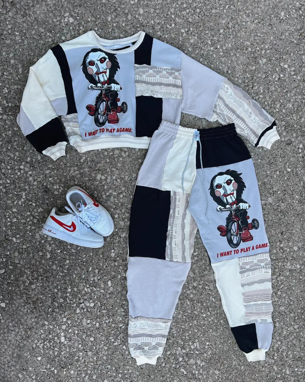2 piece set tops and bottoms how perfect and cozy piece for your Halloween day