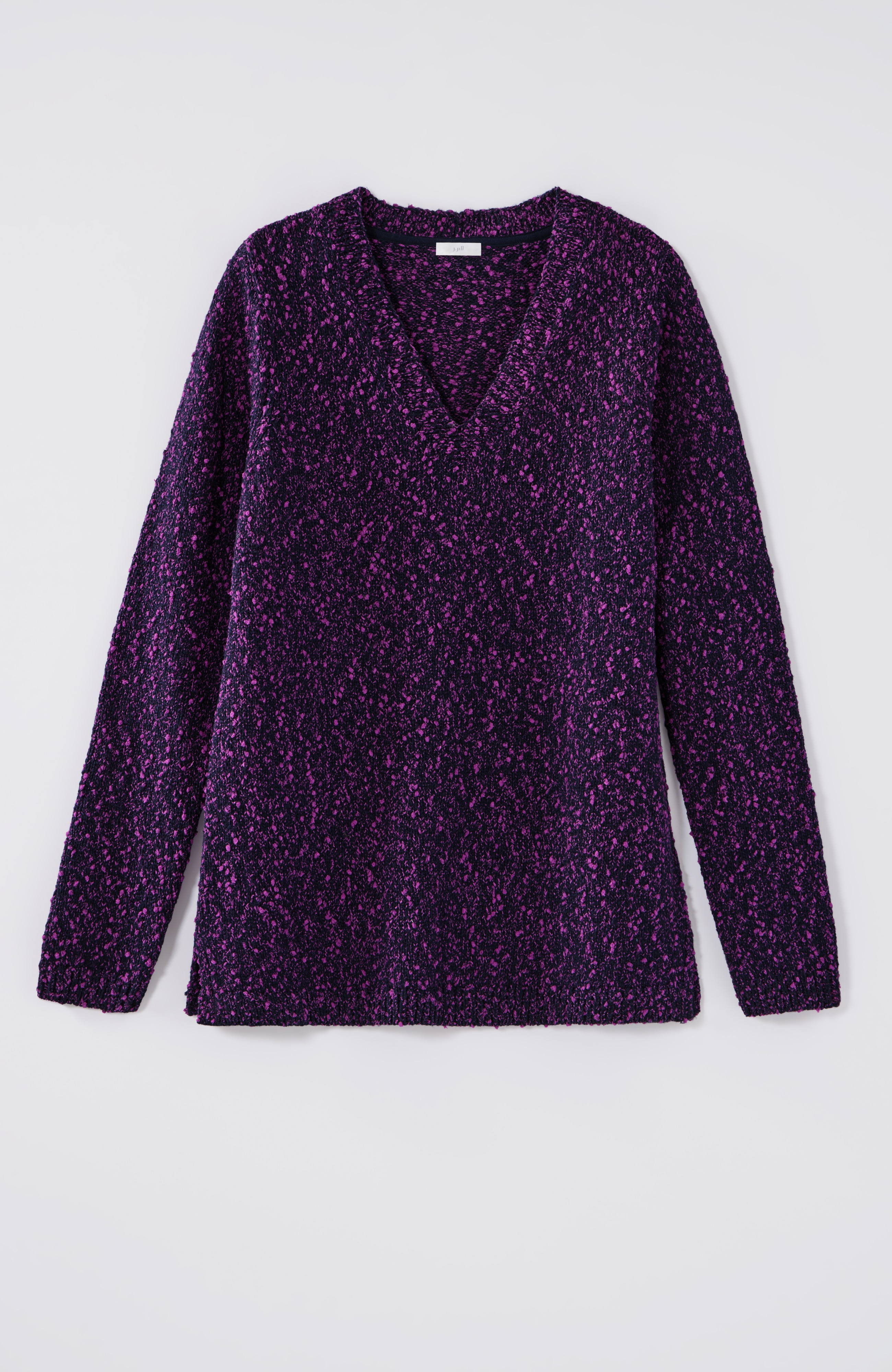 Marled V-Neck Speckled Sweater